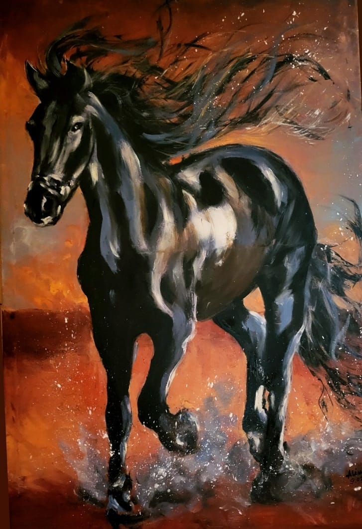 ArteDiAlina.com painting: Ride, Fire and Ashes